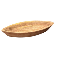 Load image into Gallery viewer, Wooden Mango Tray Boat Shape - 2 sizes
