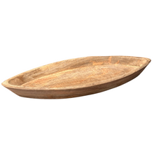 Load image into Gallery viewer, Wooden Mango Tray Boat Shape - 2 sizes
