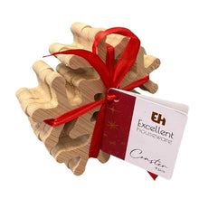 Load image into Gallery viewer, Snowflake Bamboo Coaster Set/4