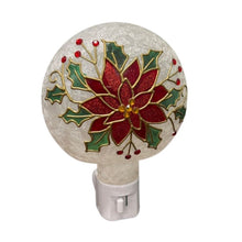 Load image into Gallery viewer, Poinsettia Glass Night Light