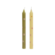 Load image into Gallery viewer, Set of 2 Floral Design Paraffin Dinner Candles Assorted