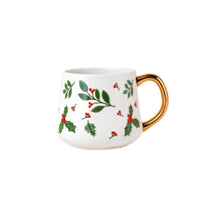 Load image into Gallery viewer, Holly Berry Mug with Gold Handle