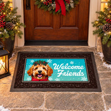 Load image into Gallery viewer, Happy Winter Goldendoodle Sassafras Indoor/Outdoor Mat Insert