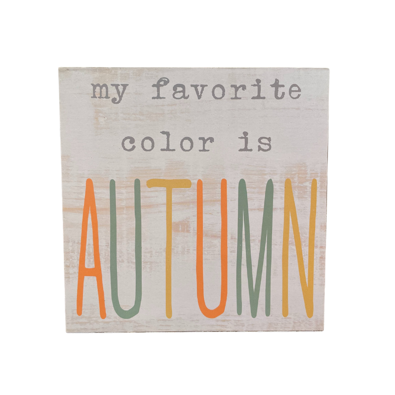 Autumn Favourite Colour Block Sign