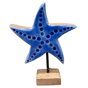 Figurine Blue Starfish on a Stem 7.75"