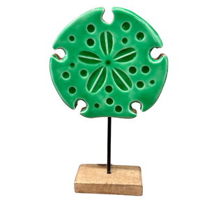 Figurine Green Sand Dollar on a Stem 11.5"