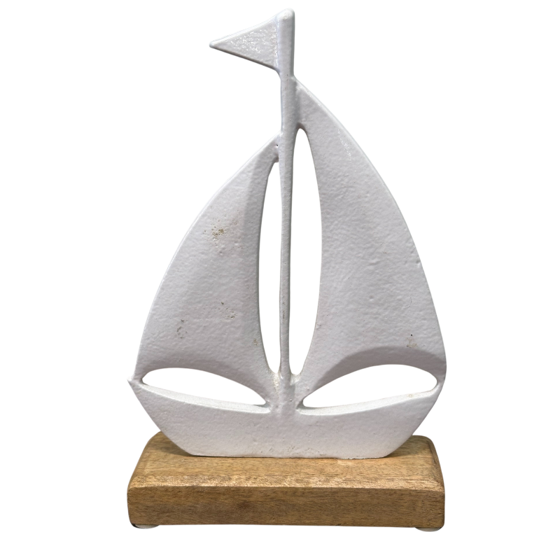 Figurine White Boat on a Base 8.5