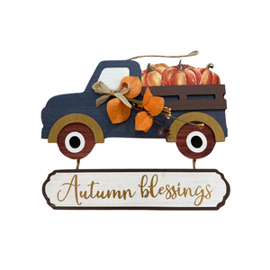 Truck Autumn Blessings Sign 12"