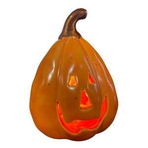 Porcelain Pumpkin w/LED 4"