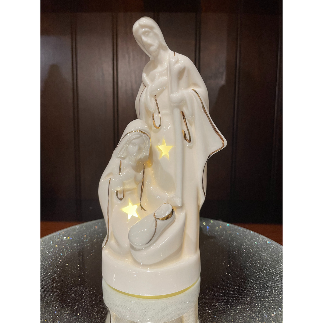 Ceramic Nativity w/LED 5.75