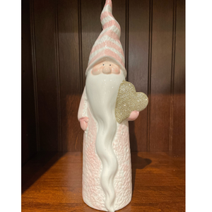 Ceramic Pink Santa 10.5"