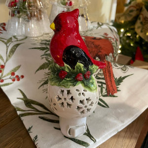 Cardinal Ceramic Night Light 6"
