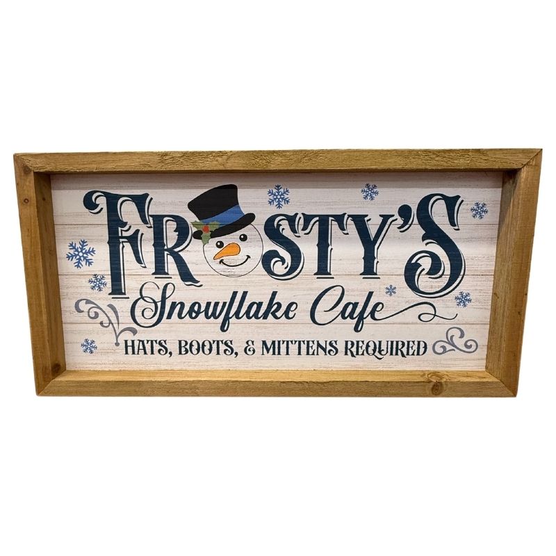 Frosty's Snowflake Cafe Sign 8x15.75