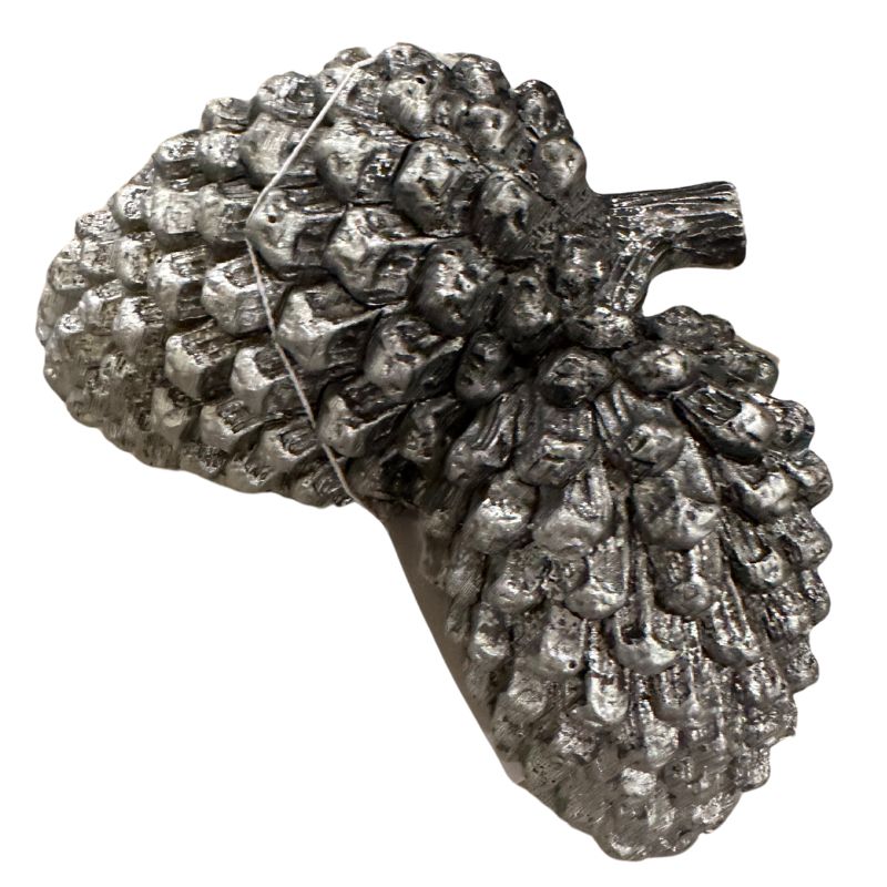 Resin Silver Pair Pinecones 4