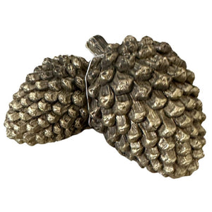 Resin Gold Pair Pinecones 4"