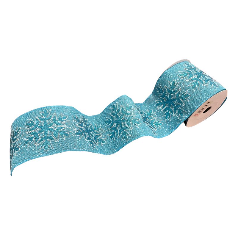 Blue Snowflake Ribbon 25ft