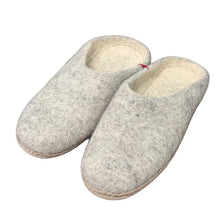 Load image into Gallery viewer, Felted Wool Grey Slippers
