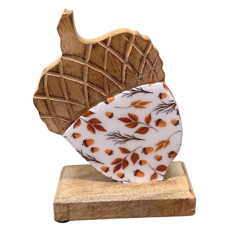 Wooden/Enamel Acorn Figurine 6.5