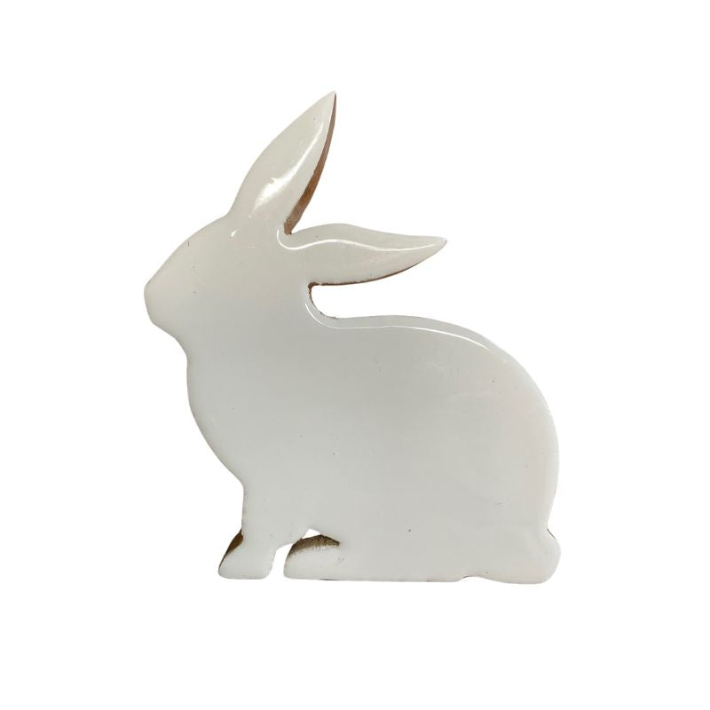White Bunny Wood/Enamel 6
