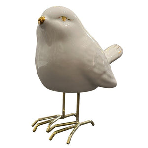 White Ceramic Bird 5"