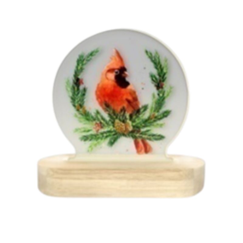 Wood/Glass Cardinal LED
