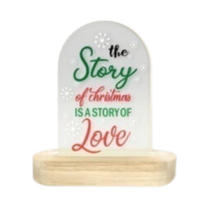 Wood/Glass Story of Christmas LED