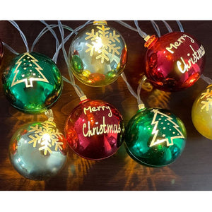 Red, Green & Gold String Lights 10LED 5'