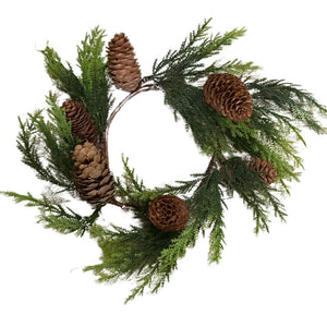 Pinecones Candle Ring 13"
