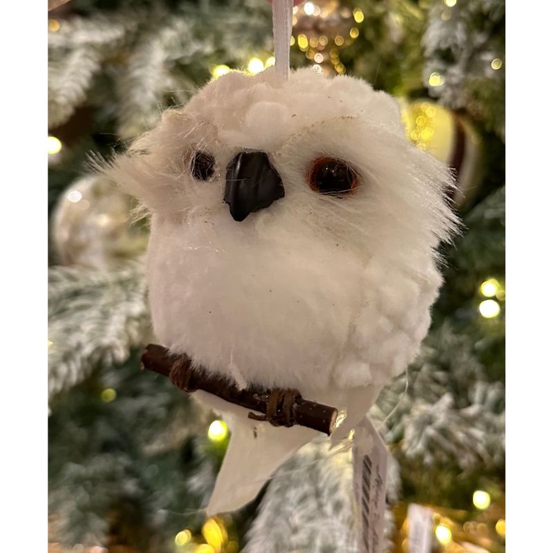 White Owl Feather Ornament 5