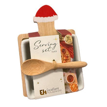 Load image into Gallery viewer, Holly w/Santa Hat Serving Set 3pcs
