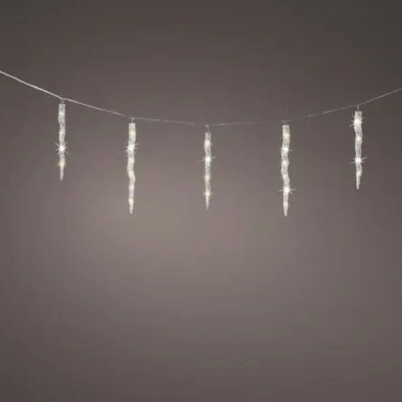 Warm White Icicle String Lights 60LED