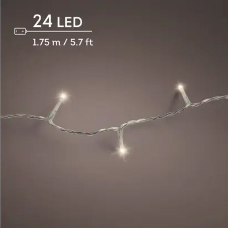 Warm White String Lights 24LED Battery Operated
