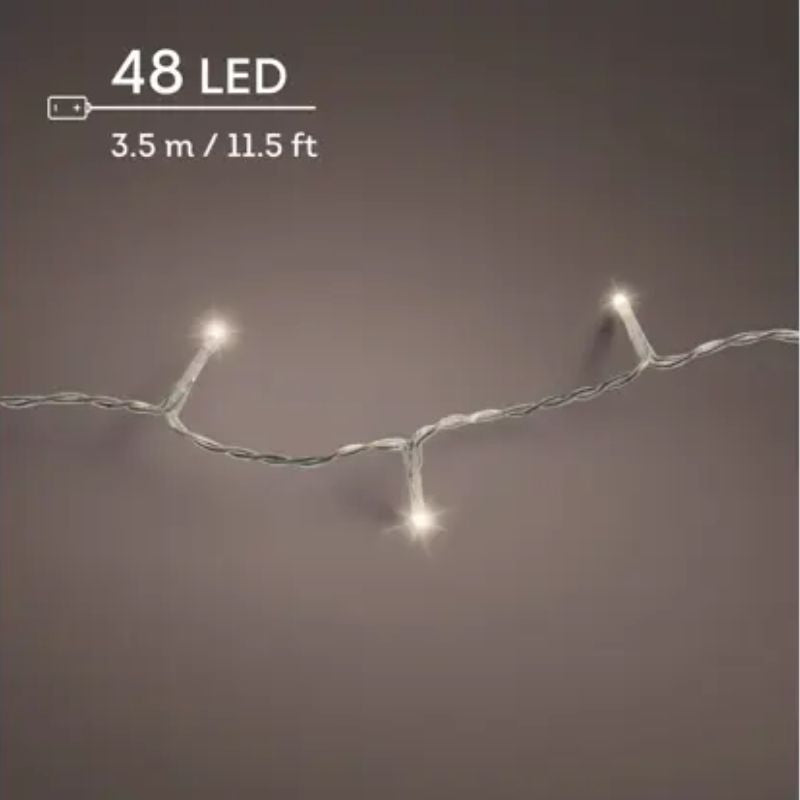 Warm White String Lights 48LED Battery Operated