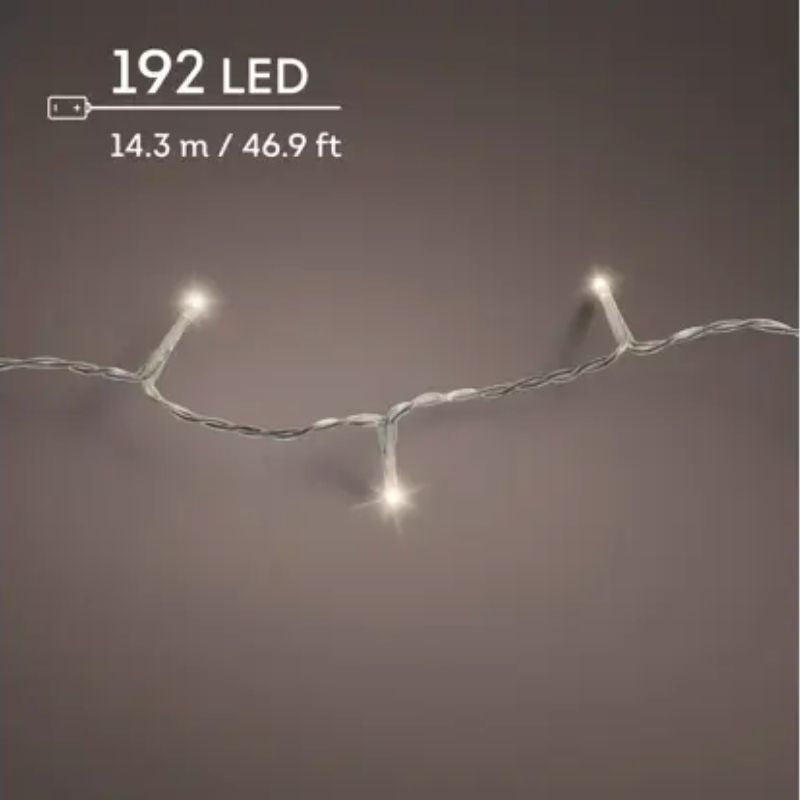 Warm White String Lights 192LED Battery Operated