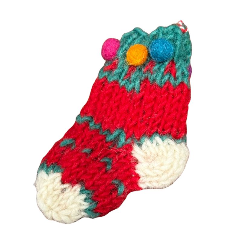 Knitted Stocking Felt Ornament