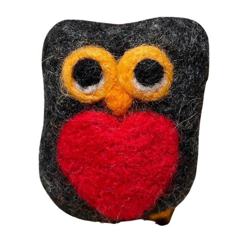 Owl w/Heart Felt Ornament
