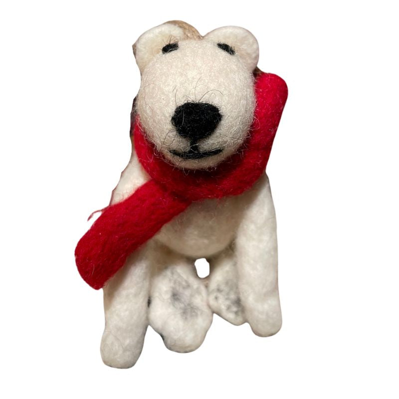 Sitting Polar Bear Felt Ornament