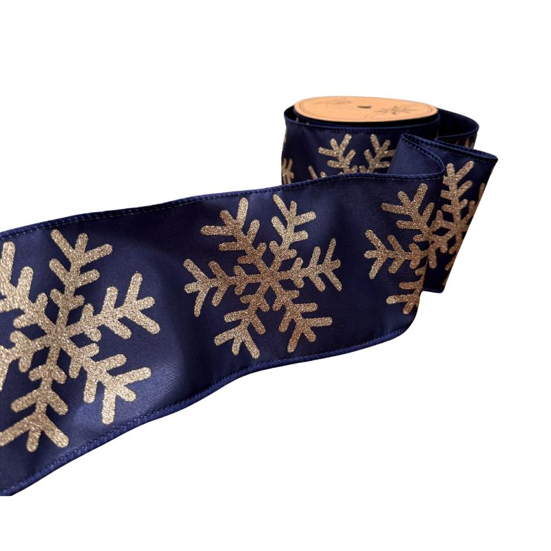 Snowflake & Blue Velvet Ribbon 25ft