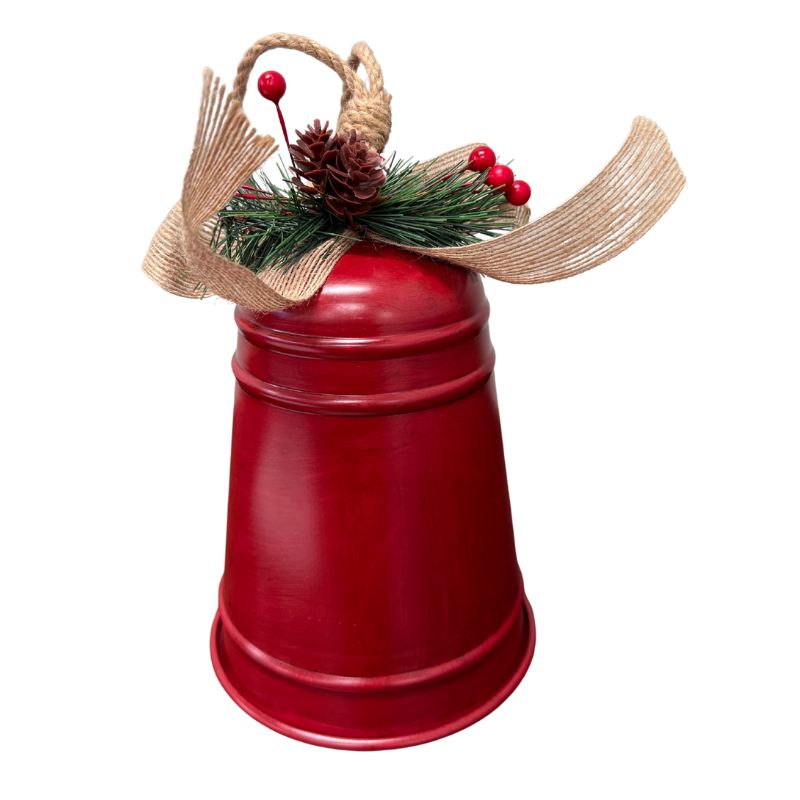 Red Hand Bell w/Greenery 5x7