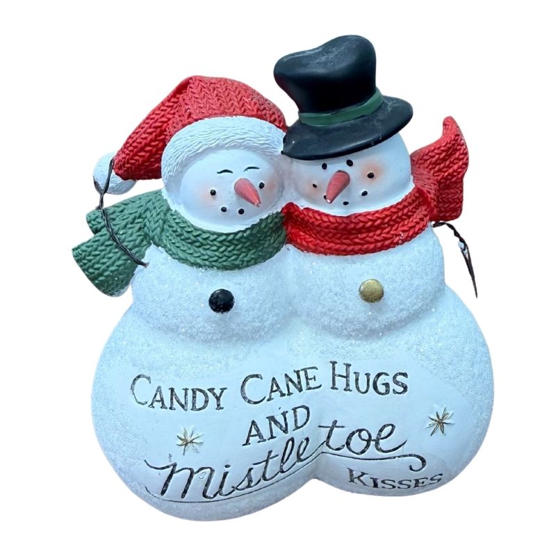 Fig. Snowman Couple Candy Cane Hugs