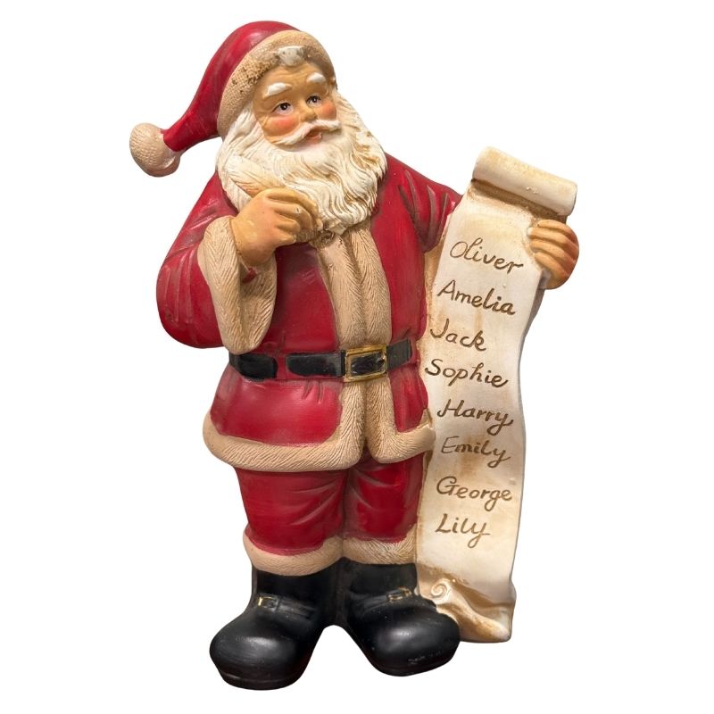 Red Santa w/List Figurine 7