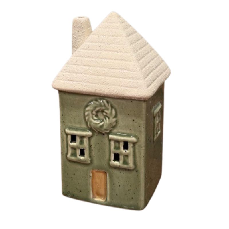 Ceramic LED Green House with Wreath 5