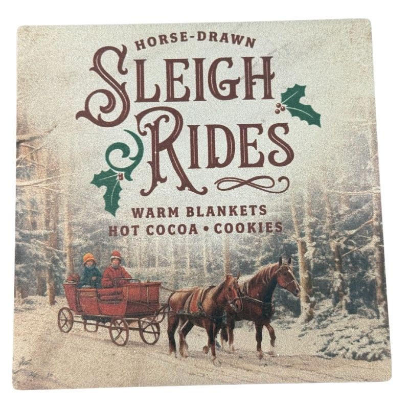 Sleigh Rides Square Coaster 4