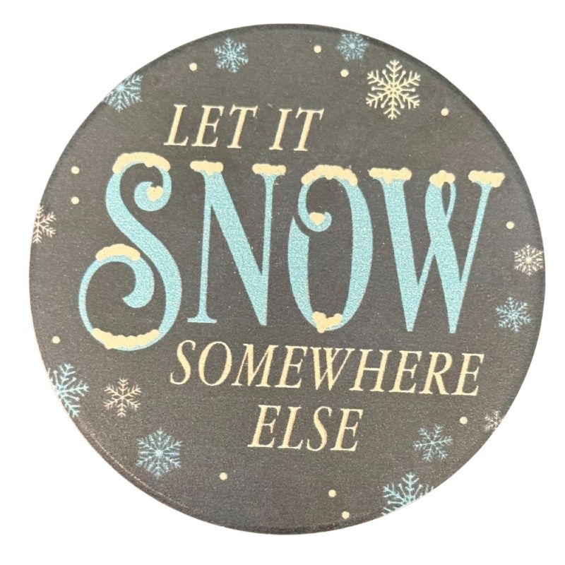Snow Somewhere Else Car Coaster 2.75