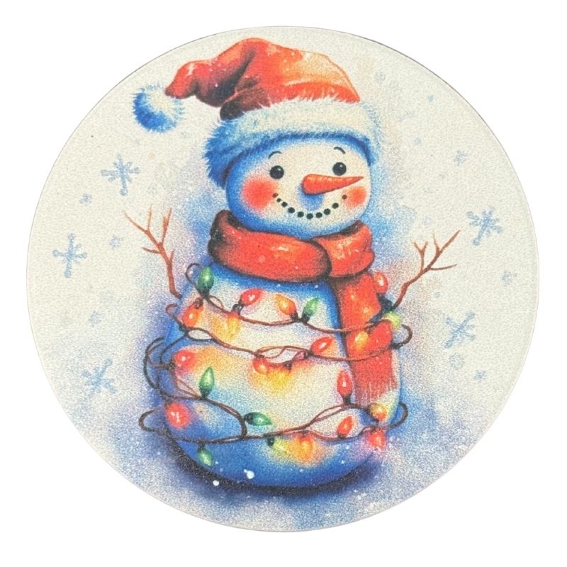 Snowman Lights Car Coaster 2.75