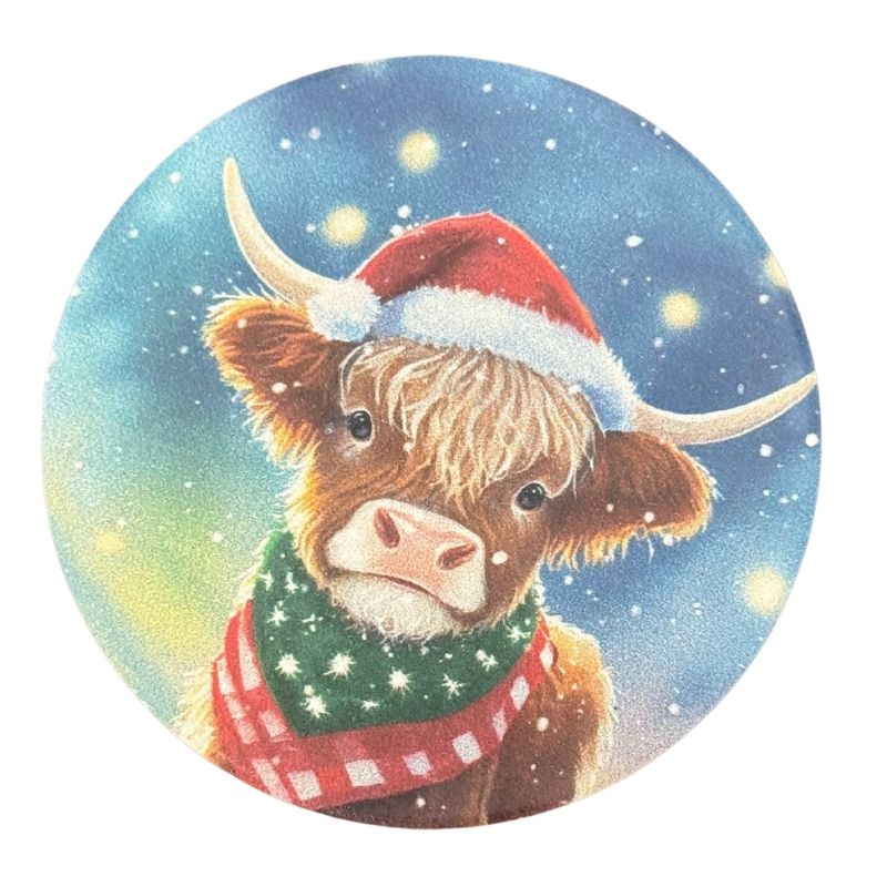 Santa Cow Car Coaster 2.75