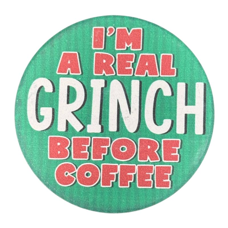 Grinch Before Coffee Car Coaster 2.75