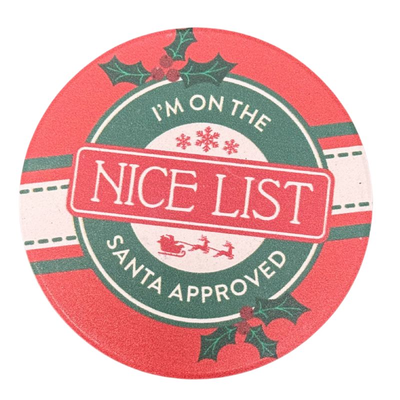 Nice List Coffee Car Coaster 2.75