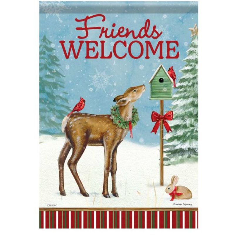 Woodland Welcome Friends Garden Flag