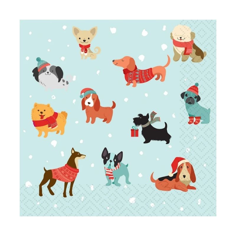 Merry Dogs Luncheon Paper Napkins